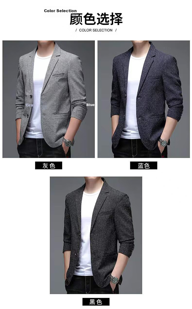 ROMON Men's Suit, Fashionable Business Single-Breasted Jacket, Versatile Casual Blazer, YT2058, Black, 4XL 8