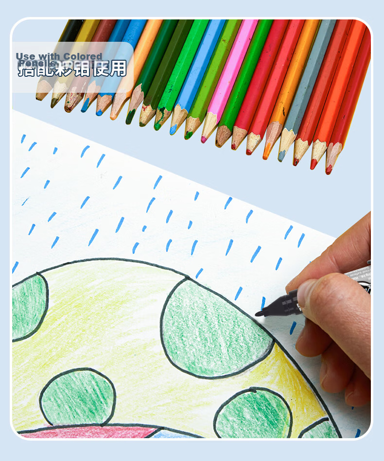 M&G Stationery, Multi-Color Dual-Tip Marker Pens, Waterproof Markers, Oil-Based Pens, Children's Line-Drawing Pens, Office Supplies (8 Black, 2 Blue, 2 Red) 12 Pcs XPMV7404 13