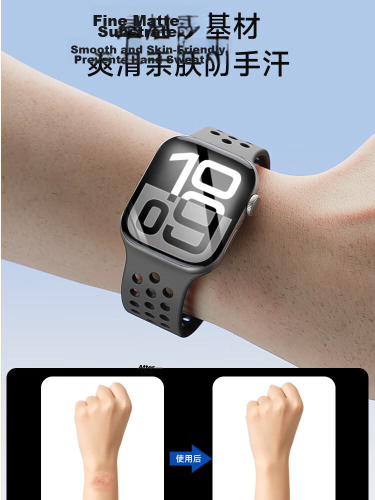 Mohou [2-Pack] Hydrogel Film for Apple Watch Series 11/10, Full Screen Coverage, Automatic Positioning, Protective Anti-Scratch Anti-Fingerprint HD Film 10