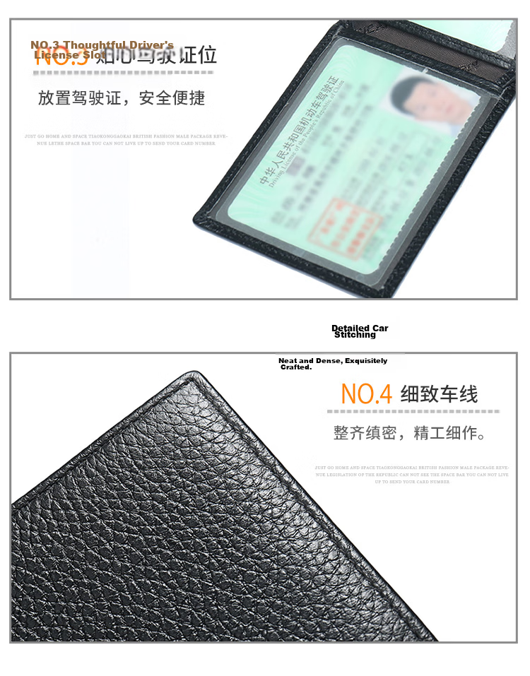 MEXICAN Business Leather ID Holder Men's First Layer Cowhide Card Case Ultra-thin Multi-card Driving License Wallet Youth 14