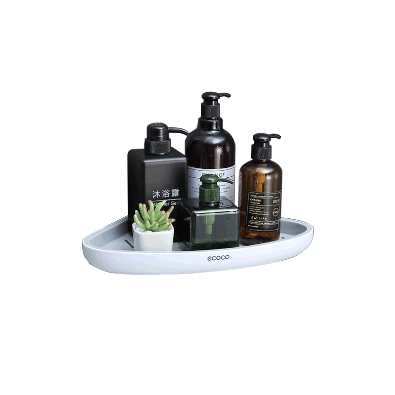 Ecoco Bathroom Shelf Nail-Free Wall-Mounted Ventilated Corner Triangle Storage Rack for Washbasin