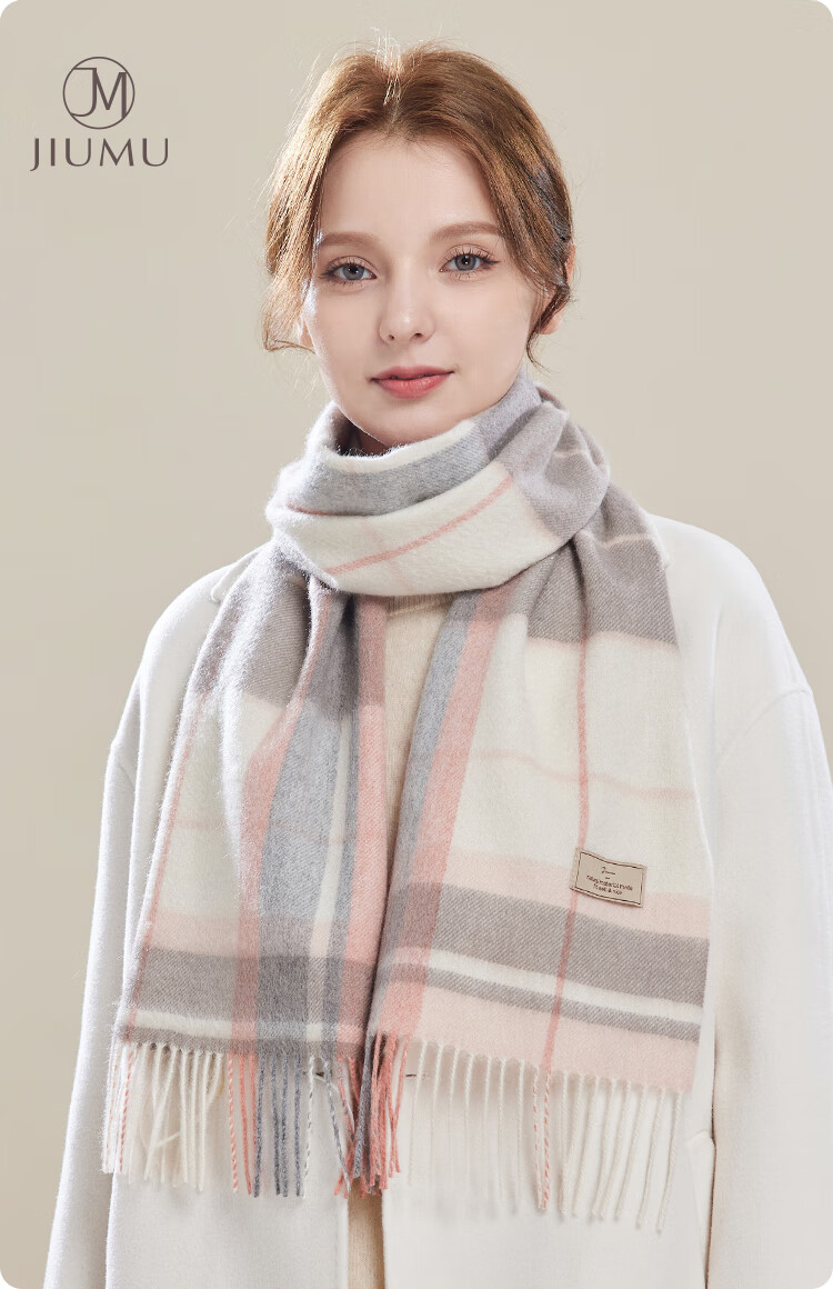 JIUMU 100% Cashmere Scarf for Women, Autumn And Winter Shawl, Warm Neck Wrap, Gift for Girls, National Day Birthday Present, Gift Box Set 1