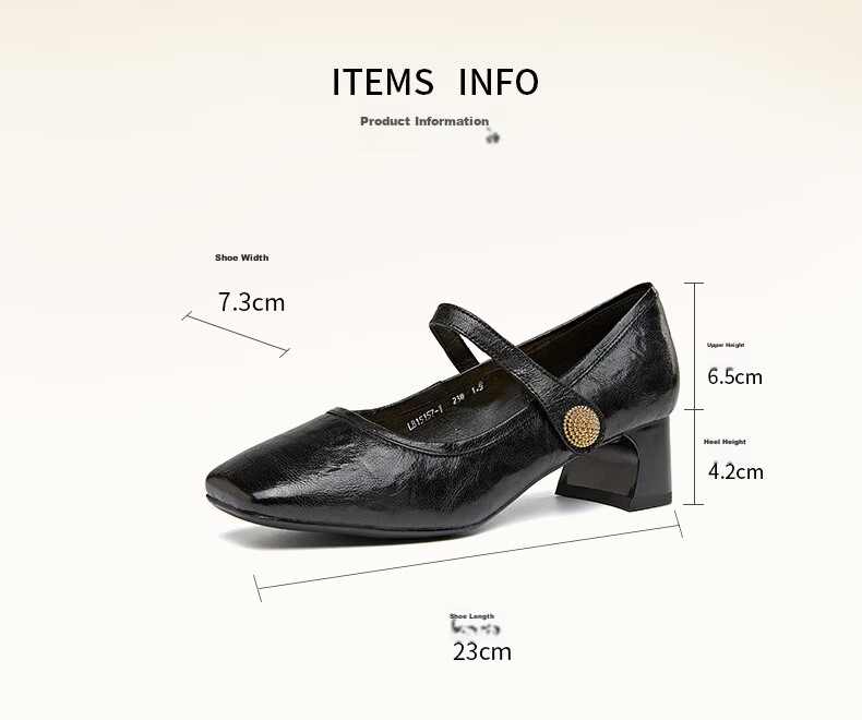 LAORENTOU Women's Shallow Lambskin Mary Jane Shoes Elegant Black High Heels Party Shoes LB15157- Black Size 39 8