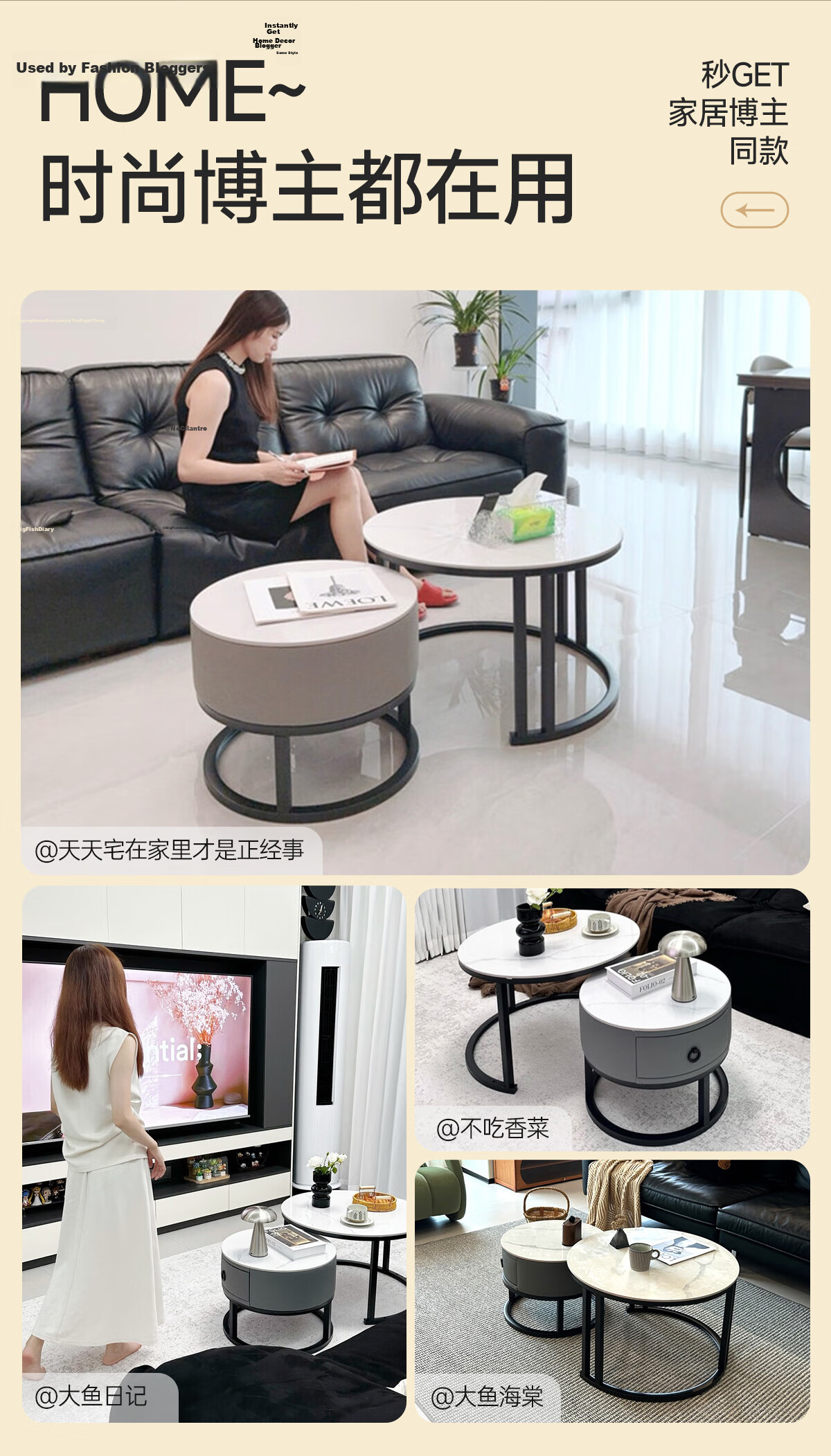 Millennium Huafu Luxury Living Room Coffee Table 2026 New Rock Slab Coffee Table Small Apartment Home Gray 60 White 80 Black 1