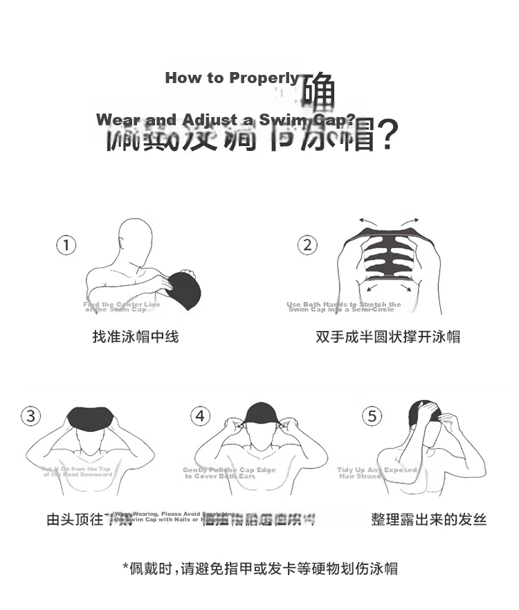 JD Original Silicone Swim Cap for Men And Women, Comfortable Fabric Swimming Cap for Long Hair, Ear Protection, Non-Binding, Non-Sticky Hair Swim Cap, Cloud White 15