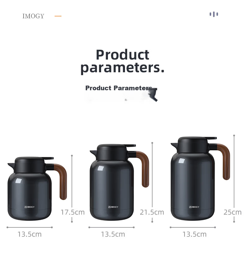 IMOGY German IMOGY Insulated Thermos Household Stewing Tea Pot Large Capacity Hot Water Kettle 316L Stainless Steel Stewing Pot Water Warmer Bottle 19