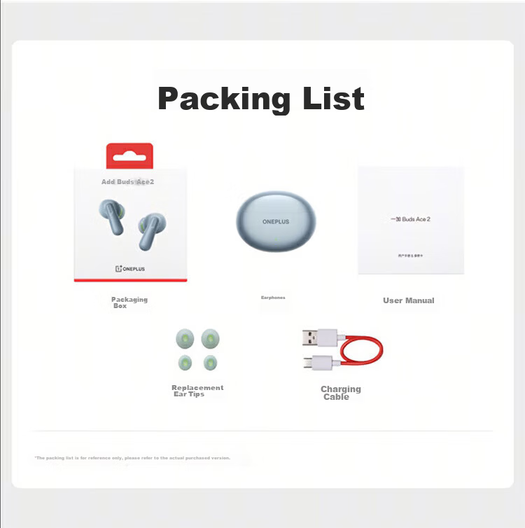 OnePlus Buds Ace 2 True Wireless Noise Cancelling In-Ear Bluetooth Earphones Universal for Oppo Xiaomi Apple Huawei Phones Submarine Black 15