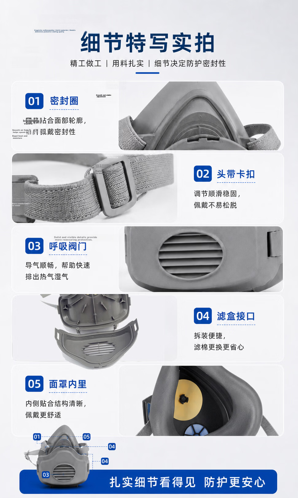 Hulidun CF3200 Dust Mask Filter Cotton Anti-Particulate Industrial Dust Coal Mine Construction Site Use 20 Pieces Filter Cotton 5