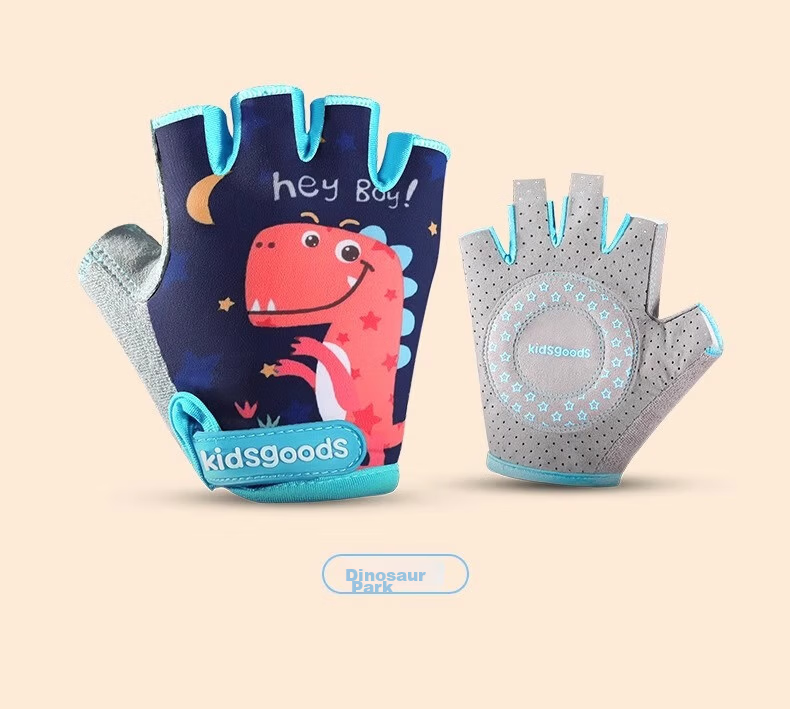 Ousen Kids Cycling Gloves Sports Non-Slip Half-Finger Cartoon Outdoor Bicycle Climbing Gloves for Boys and Girls 11