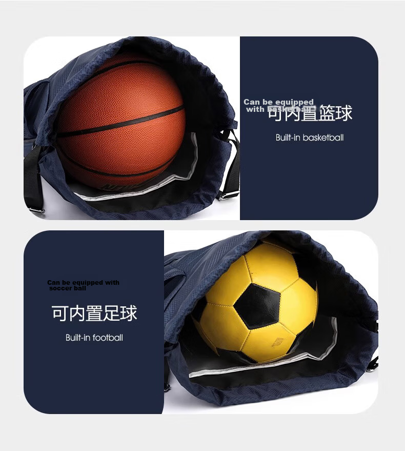 VICTORIATOURIST Sports Bag for Men Wet and Dry Separation Swimming Bag Basketball Bag Football Backpack Training Fitness Drawstring Shoulder Backpack 5