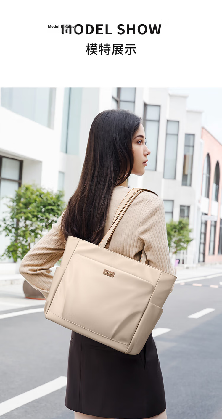POLO Women's Shoulder Bag Elegant Large Capacity 15-inch Laptop Tote Lightweight Crossbody Bag Birthday Gift 18
