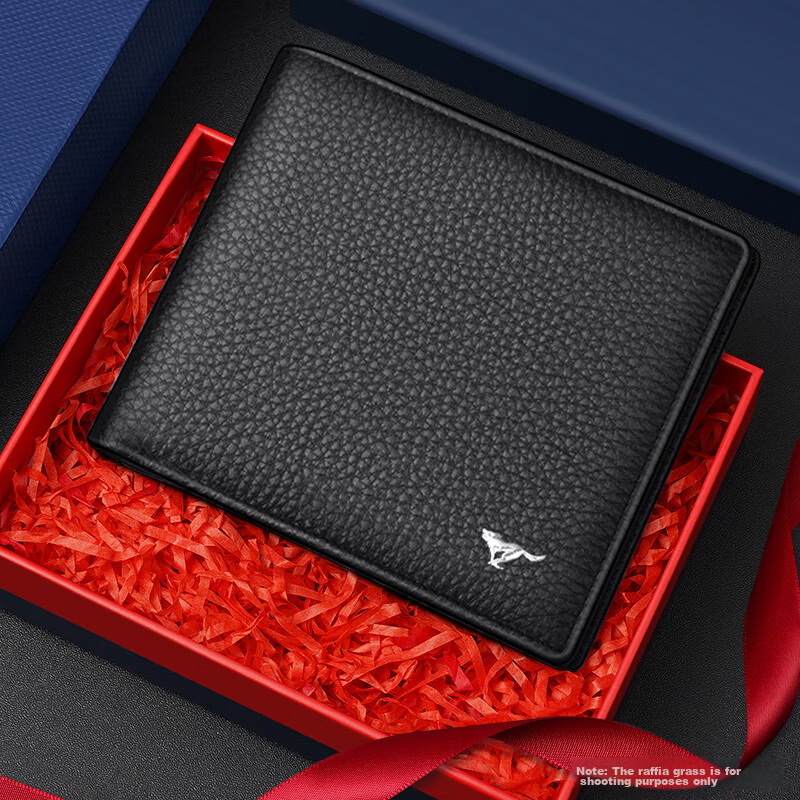 Seven Wolves Men's Genuine Leather Short Wallet Multifunctional Bill Holder ID Card Case 2026 New Birthday Gift for Boyfriend Husband