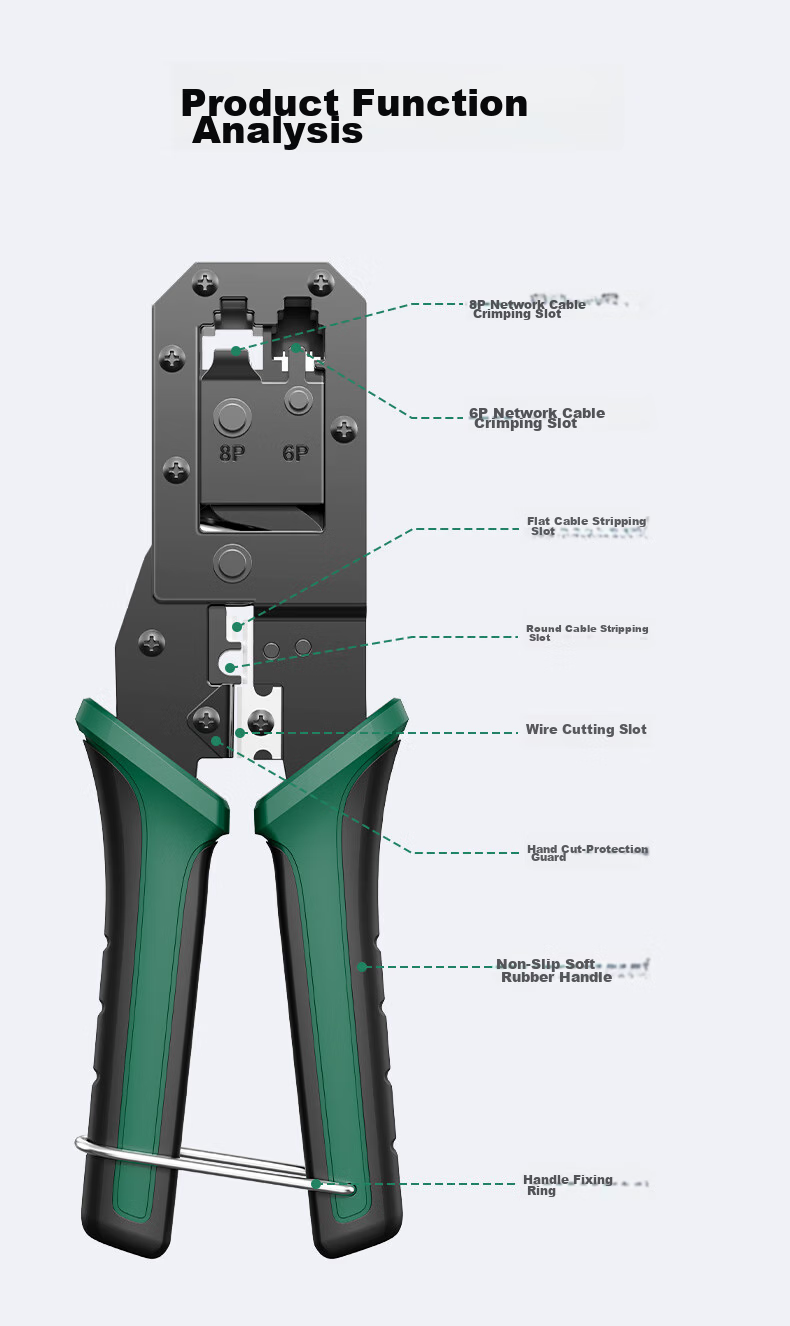 Ruineng Network Cable Crimper, RJ45 Crimping Tool Set, Network Cable Tester, Telephone And Computer Crimping Tool Pliers 9