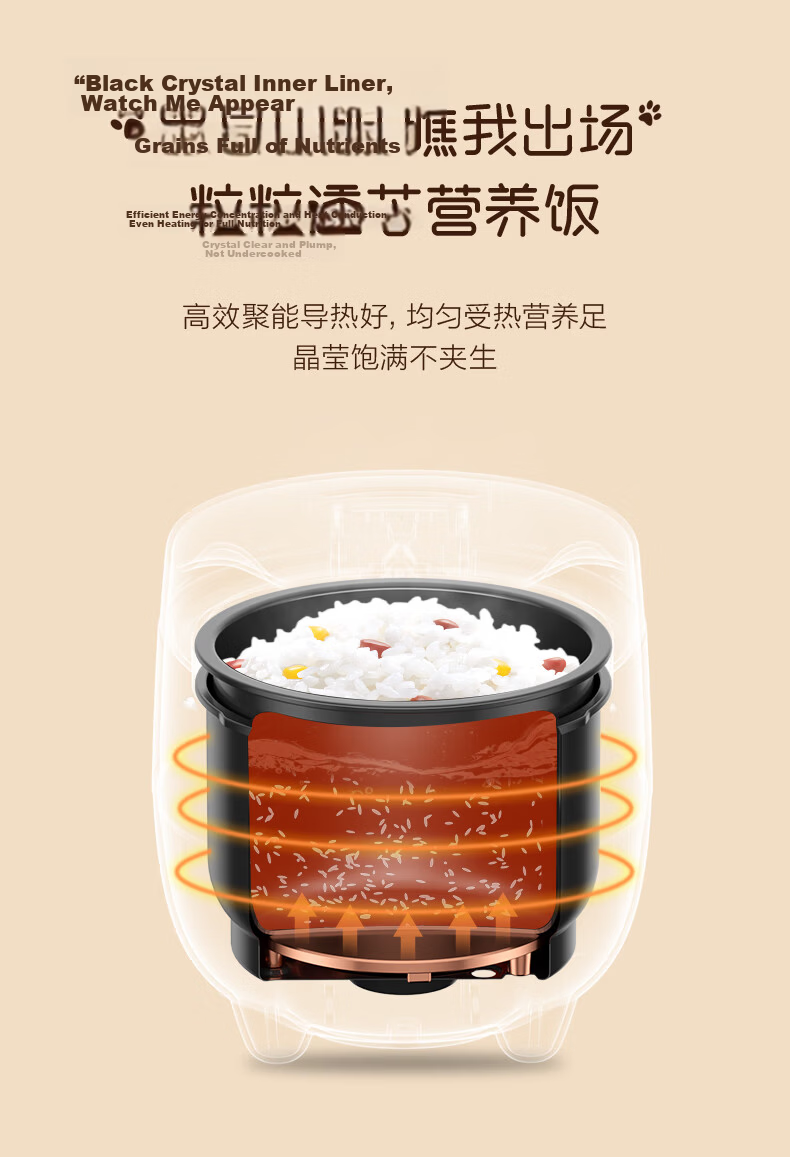 Midea Mini Rice Cooker 1.2L Small Capacity Electric Pressure Rice Cooker for 1-2 People Dormitory Travel Cute Fox Design MB-FB12X1-105B 8