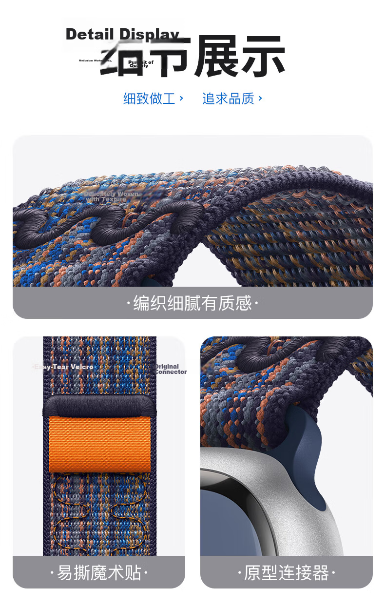 BHO Suitable for New Apple Watch Band, Apple Watch S12/S11 Vintage Nylon Loop Strap, IWatch S10/9/8/7/Ultra4/SE3/2 Strap 5