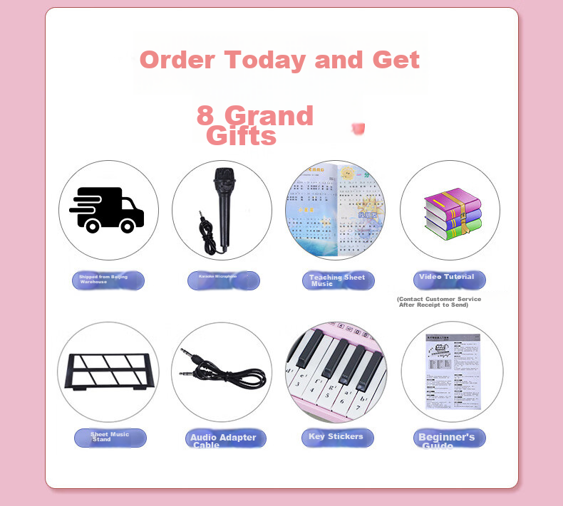 Coolfire Electronic Keyboard Children's Piano 6-12 Years Old Girls Birthday Gift Practical Toy for Girls 3-6 Years Old 1