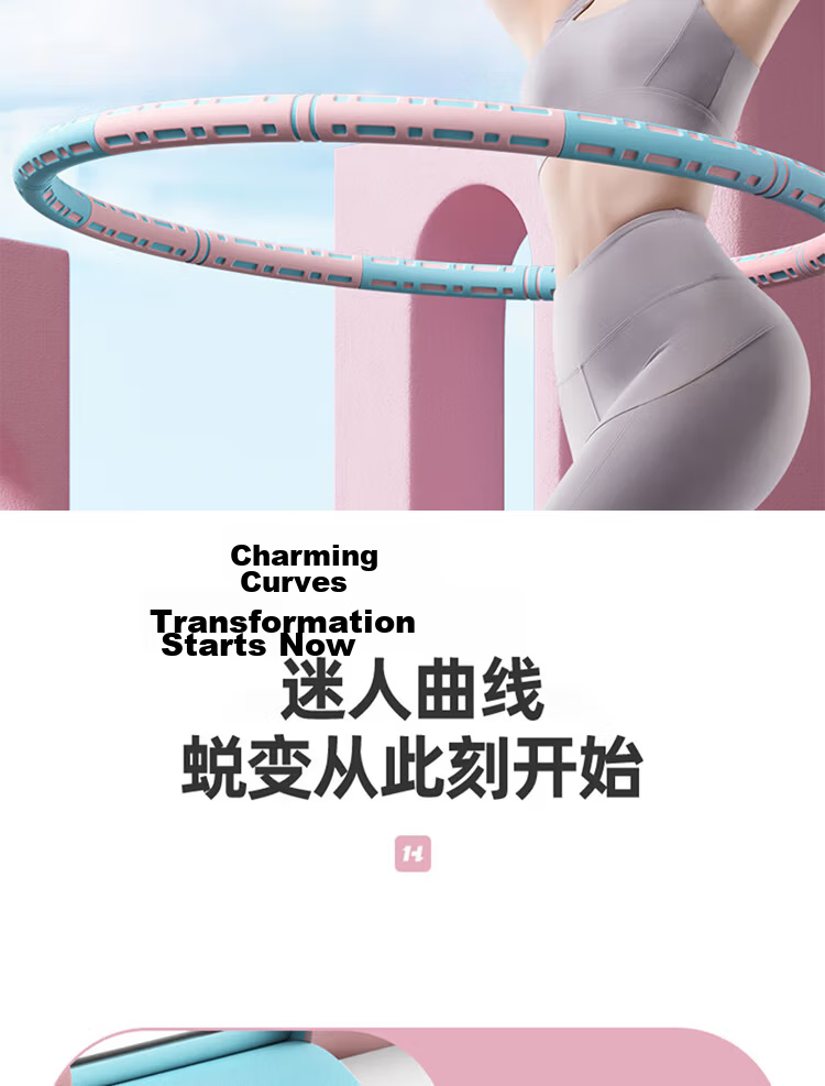 Duweike Hula Hoop, Detachable And Adjustable, for Children And Adults, Home Use, Fitness Shaping, Blue And Gray Color 2