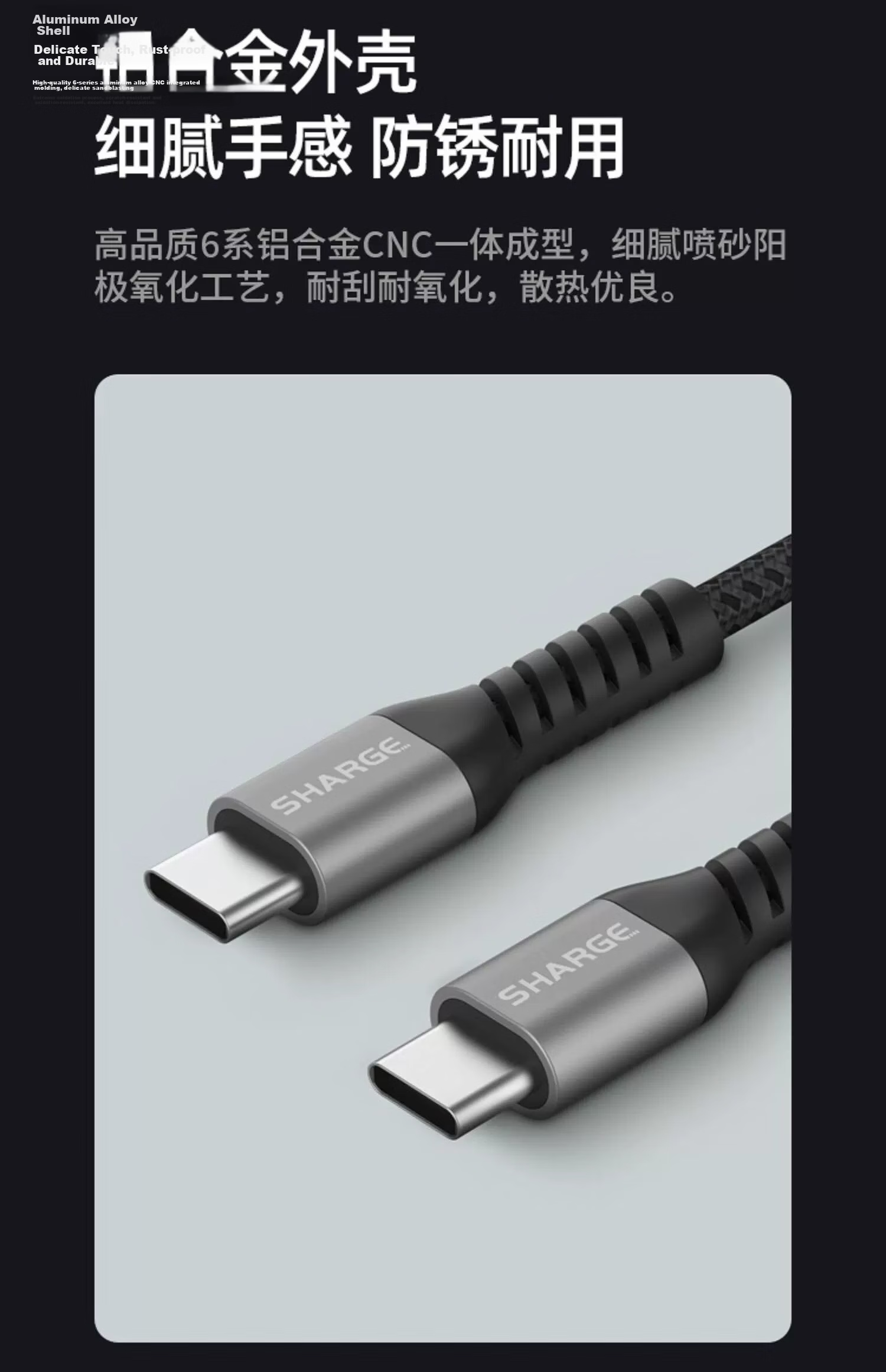 SHARGE Flash 100W Charging Cable for Apple iPhone 17 iPhone 16 Pro Max Fast Charge Type-C Braided PD 100W Cable for Mobile Phone iPad Tablet Huawei Xiaomi 6