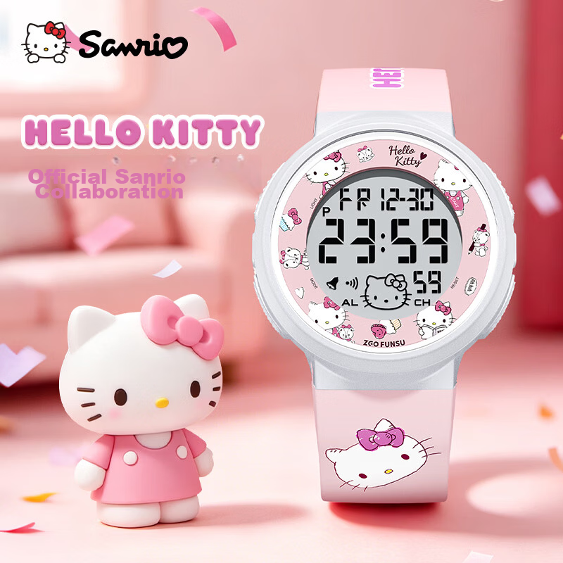 Hello Kitty Children's Watch Time-Only Electronic Watch for Girls Ages 6-12, Suitable for Elementary and Middle School Students, Birthday Gift for Girls
