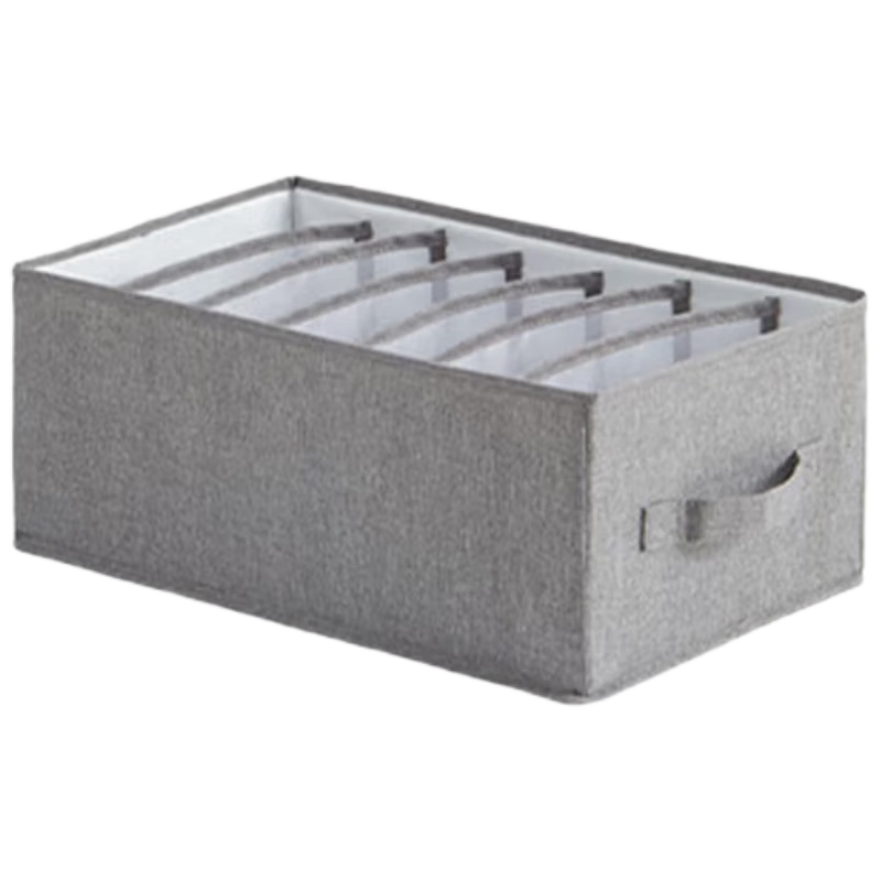 EACHY Clothes and Pants Storage Box Wardrobe Organizer Divider Jeans Storage Box Deep Gray - 7 Grids
