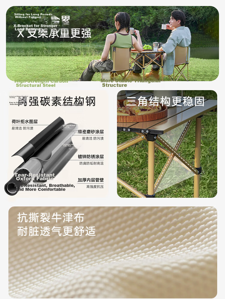 JD Original Outdoor Folding Table And Chair Set, One Table with Four Chairs, Camping Table And Chairs, Foldable Table, Foldable Chairs, Complete Picnic Equipment Set 2