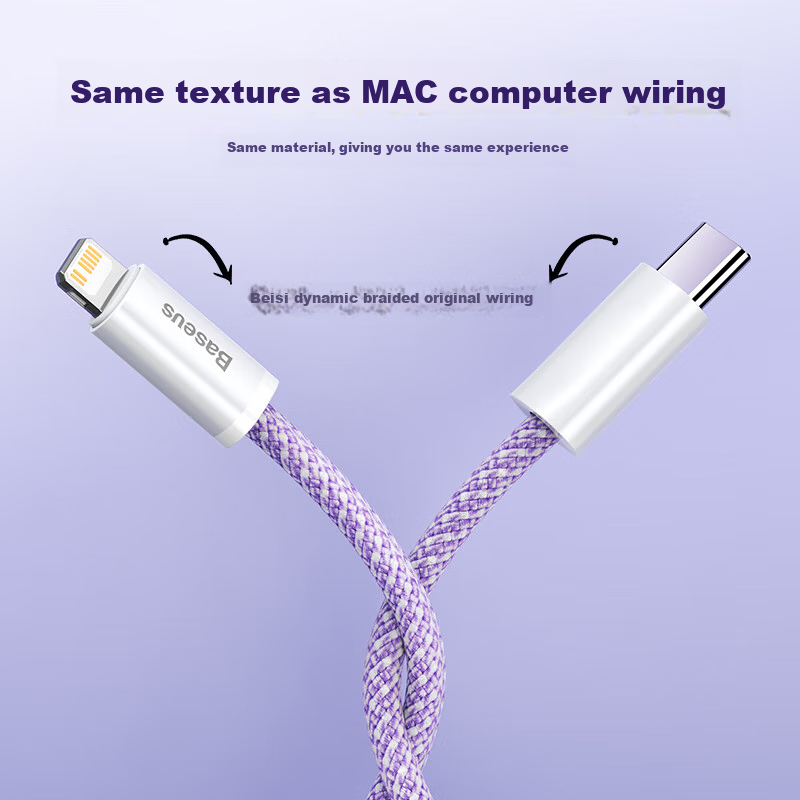 BASEUS Apple Data Cable Fast Charging Cord Compatible with IPhone 14/13/12 Pro Max/XR/Xs/11/8, IPad Pro/Air 2, Car Charger, 2 Meters, Gray And Blue 3