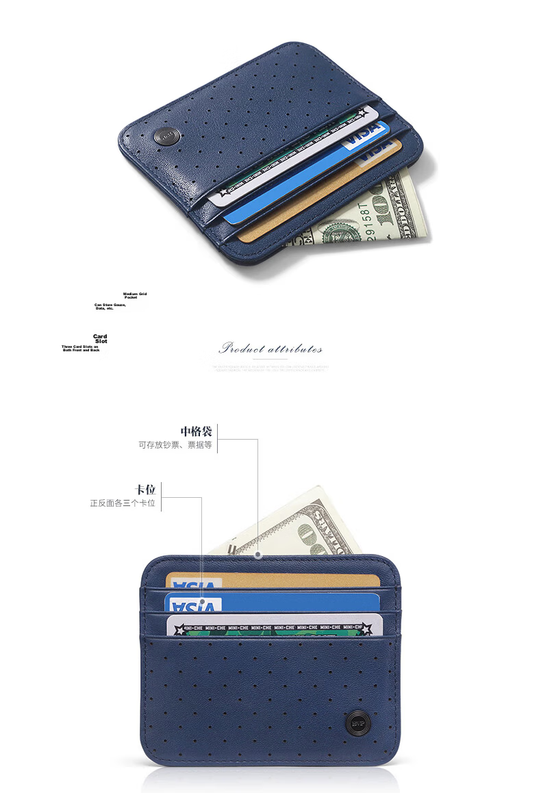 BVP Men's Card Holder, Unisex Slim Style with Multiple Card Slots, Top-Grain Leather, Bank Card Case, Business Card Holder, Birthday Gift 15