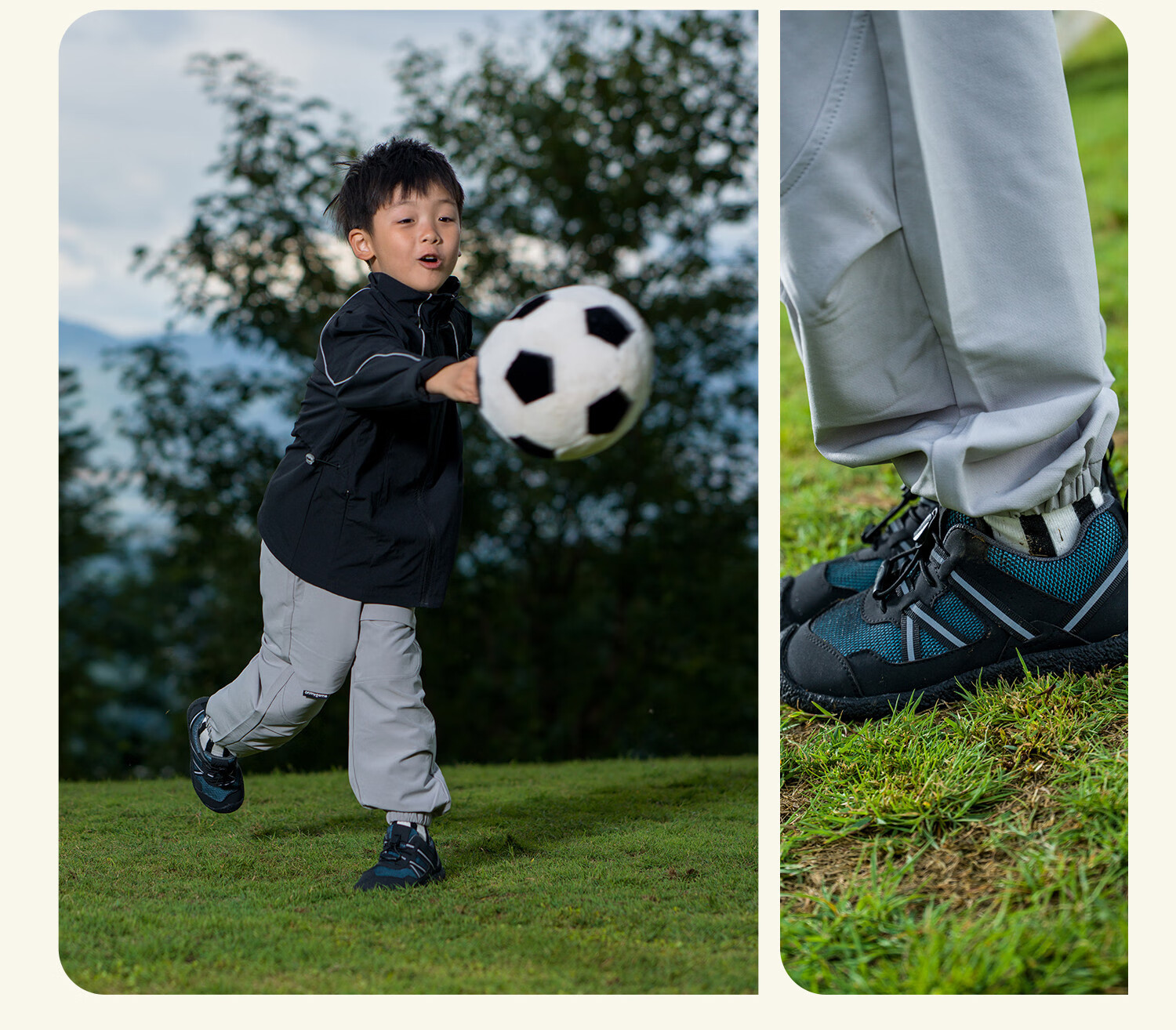 Littlebluelamb Autumn New Children's Soccer Shoes, Breathable Running Shoes, Soft-Soled Sneakers, Energy Gray, Size 29 18