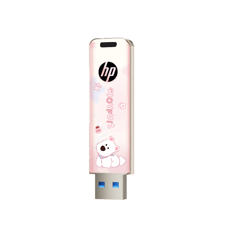 HP 32GB USB 3.2 Metal Cute Couple Student USB Flash Drive Pink Highland Data Backup Car Office High-Speed 230MB/s Read Write USB Drive