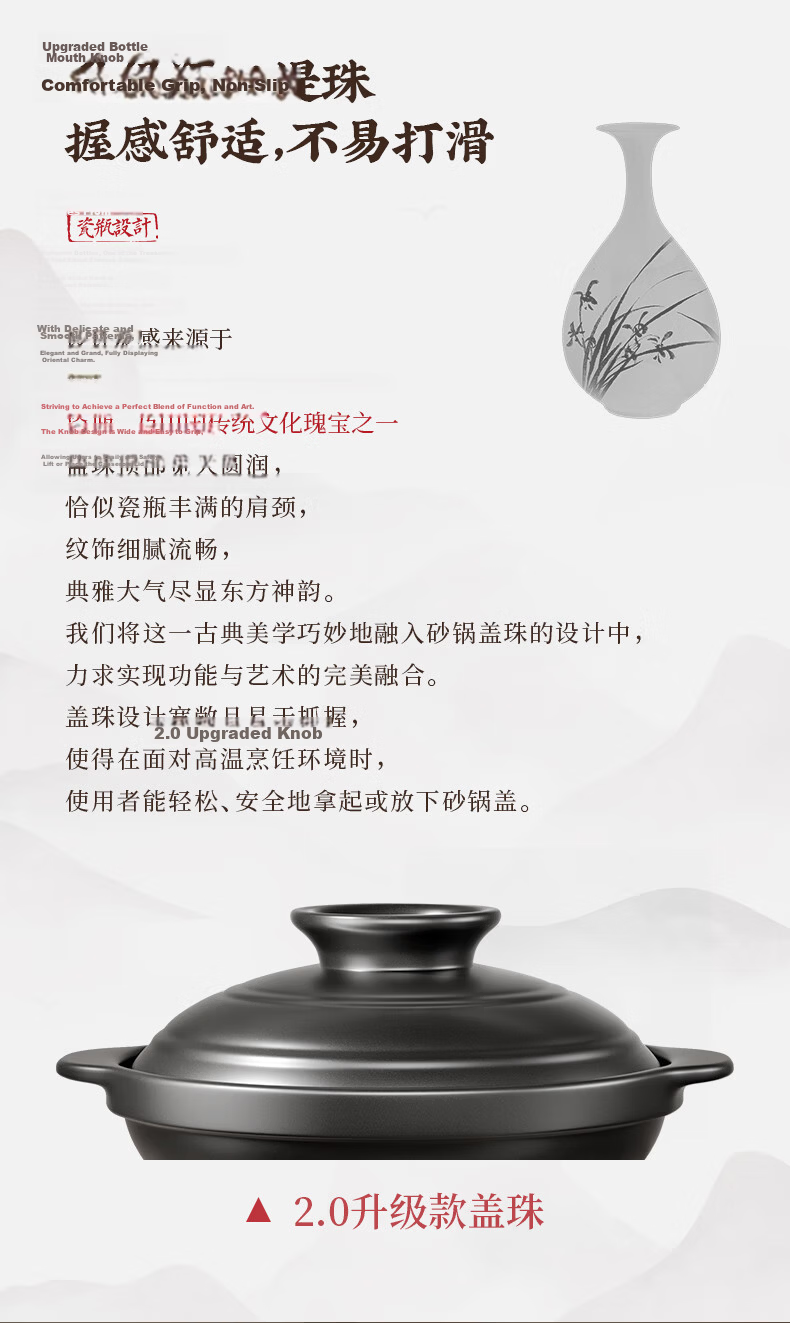 Royalstar Ceramic Clay Pot for Rice, Soup, And Stew, Heat-Resistant, Non-Cracking, Gas Stove Compatible, Wide-Mouth, 2.1L 4