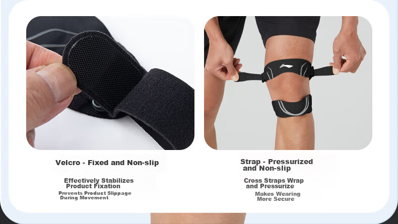 Li-Ning Patellar Strap [Two-Pack] Knee Brace for Summer Sports, Hiking, Running, Jump Rope, Badminton, Meniscus Protection And Knee Support 10