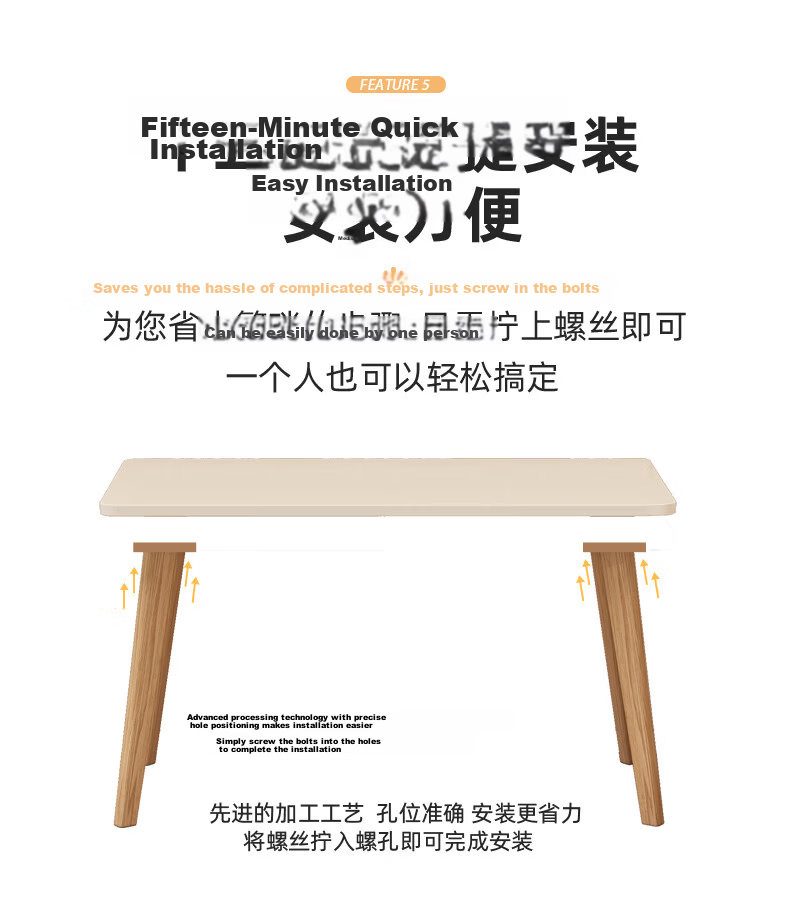 Fanshe Simple Office Home Desk Solid Wood Leg Computer Desk Minimalist Study Bedroom Writing Table 15