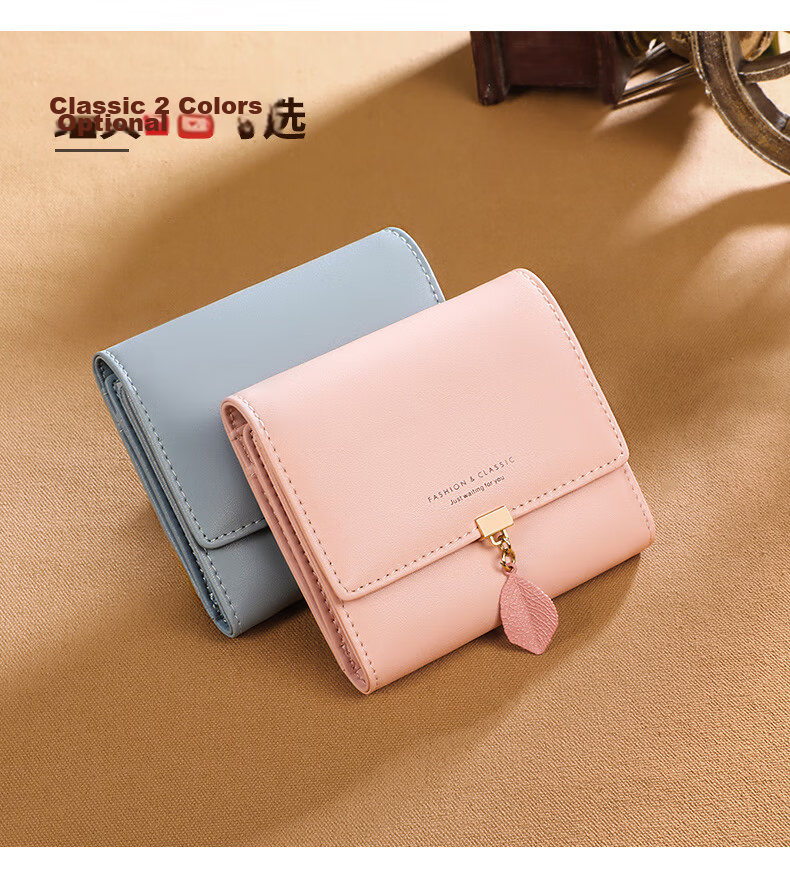 Viney Genuine Leather Women's Short Folding Wallet Multi-Card Holder Luxury Multifunctional Large Capacity Student Coin Purse 4