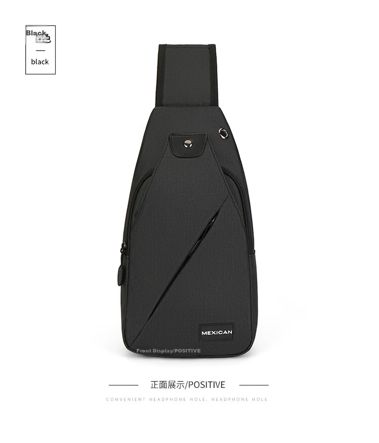 MEXICAN Men's Chest Bag Travel Casual Single Shoulder Crossbody Phone Waist Bag Canvas Backpack Cycling Student Commuter 12