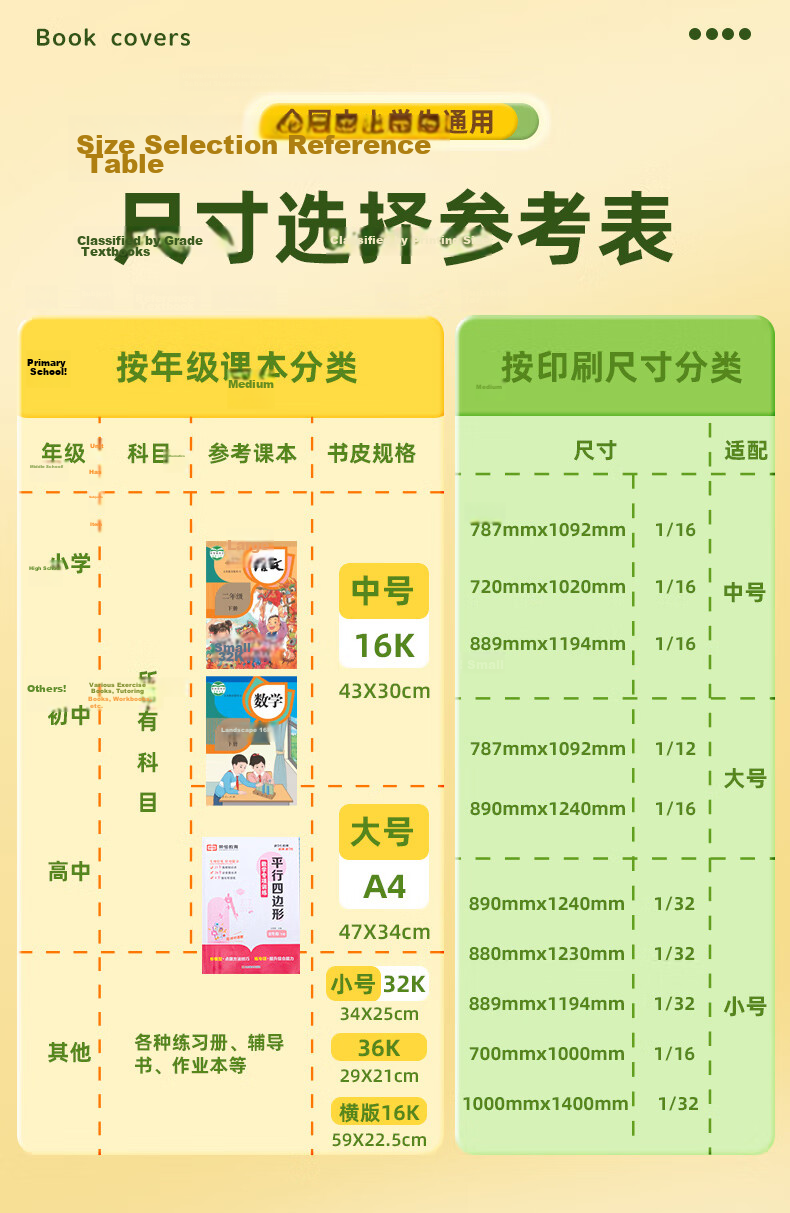 AIHAO Self-Adhesive Book Cover, Frosted Waterproof And Stain-Resistant, Cut Corners, Transparent Book Cover, First Grade Elementary School Textbook Protective Film, 16k/10 Sheets 9