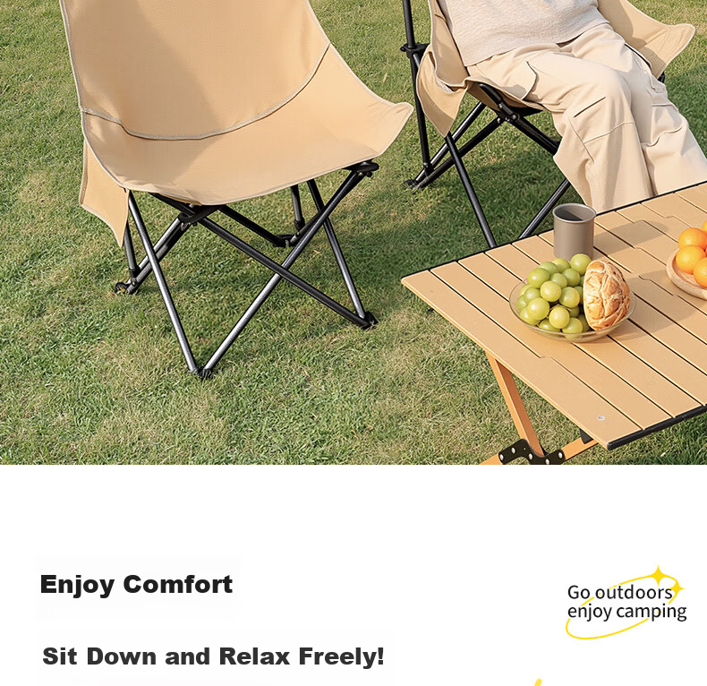 PEAK Outdoor Folding High-Back Moon Chair Recliner Office Lazy Nap Chair Portable Beach Fishing Chair 2