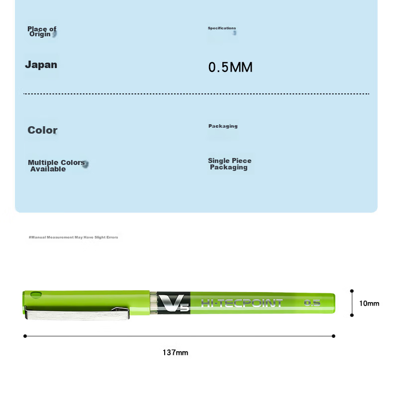 PILOT BX-V5 Blue Gel Pen, 0.5mm Direct Liquid Rollerball Pen, Signature Pen, Small V5 Student Exam Writing Pen, High-Quality Stationery Set, 12 Pens 3
