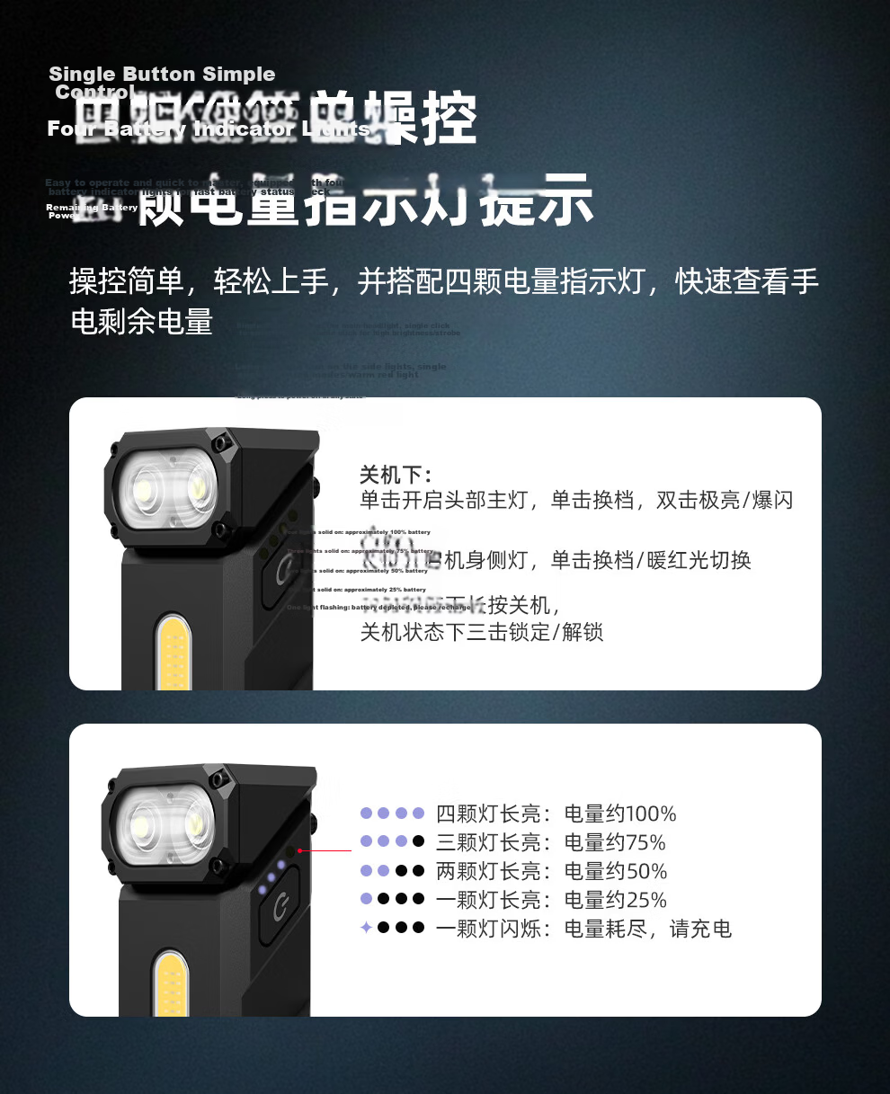 KLARUS Outdoor Camping Flashlight E8 Three-Light Source High-Power LED Rotatable Head EDC Flashlight Portable Mountaineering Lighting 13