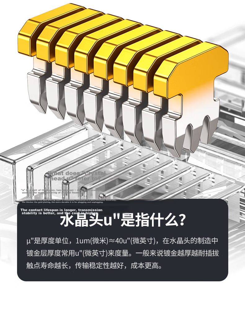 UGREEN CAT6 Shielded RJ45 Connectors, Gigabit Ethernet Network Plugs, 50U Gold-Plated Professional-Grade RJ45 Computer Network Cable Connectors, Two-Piece CAT6 Connectors, 10 Pieces, 20842 8
