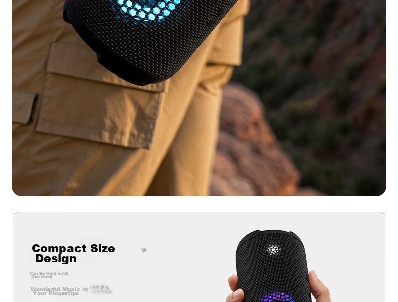 WANYINBA M9 Bluetooth Speaker, 40W High Volume, Deep Bass, Outdoor Waterproof, Camping Portable, Bicycle Riding Car-Mounted, Home Computer High-Quality Speaker, Gray Long Battery Versio 40