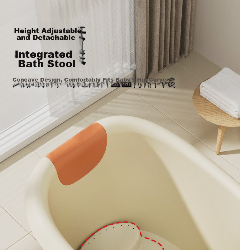 Rikang Bathtub, Children's Bathing Tub, Baby Swimming Tub, Home Bathtub with Free Bath Stool, Blue X1002-1 4