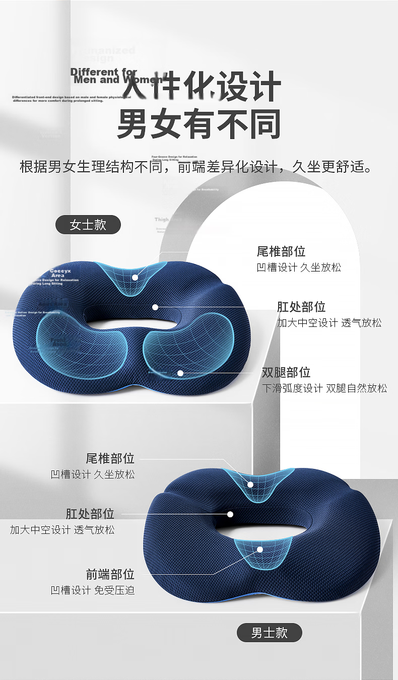 JAGO Hemorrhoid Cushion, Office Tailbone Fracture, Pregnant Women Post-Surgery, Postpartum Butt Pad, Hollow Breathable Seat Cushio 8