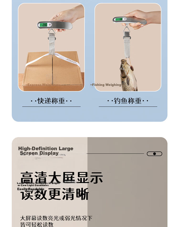Baijie Portable Electronic Hanging Scale Travel Luggage Scale Courier Scale Household Small Hook Fishing Scale 10