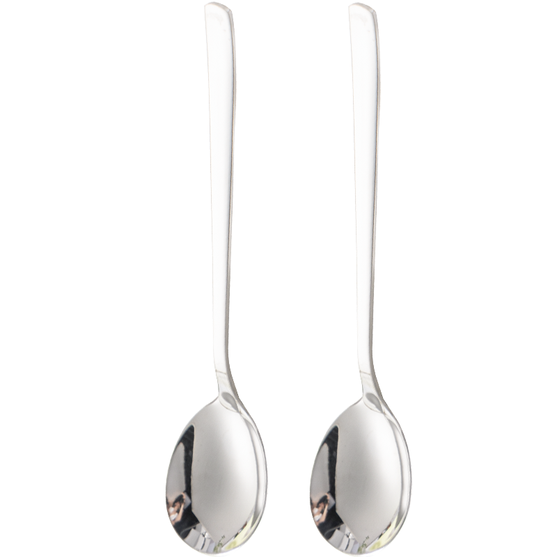 Guangyi Spoon 316 Stainless Steel Soup Spoon Food Grade Korean Style Round Spoon 2-Pack GY7359