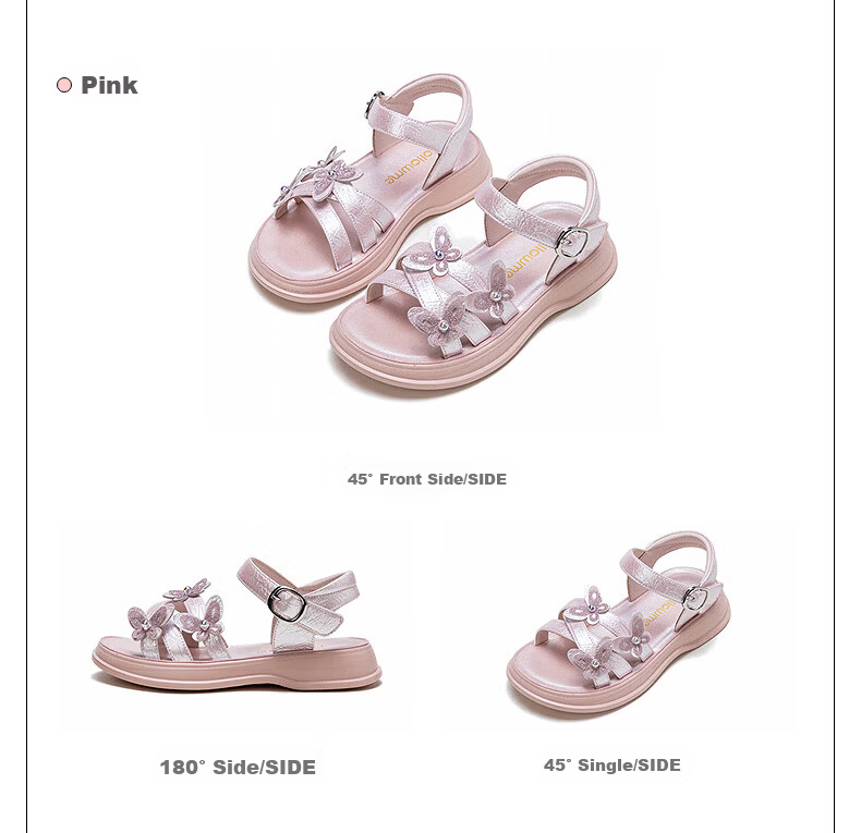 Fulomi Girls Summer Sandals New Sweet Bow Princess Shoes Comfortable Breathable Open Toe Purple Size 32 17