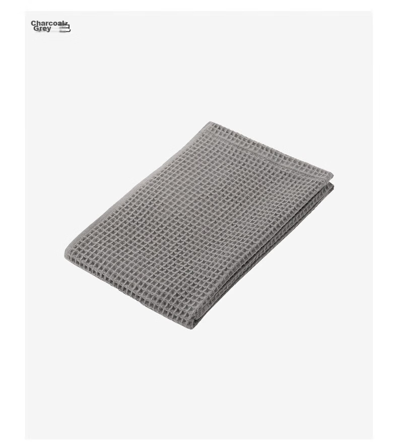 MUJI Cotton Honeycomb Texture Face Towel, Thin Long Pure Cotton Face Washing Towel for Face And Bath, Charcoal Gray, 34x85cm 5