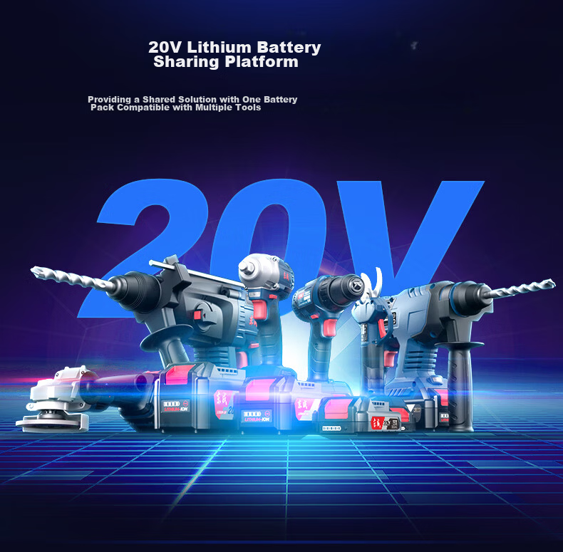 Dongcheng 20V Industrial Brushless Cordless Rotary Hammer WCKIT10B Impact Drill Jackhammer Electric Drill Lithium Angle Grinder Tool 10