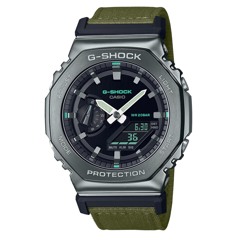 CASIO G-SHOCK Men's Watch GM-2100CB-3 Metal Octagonal Woven Band Sports Electronic Japanese-Korean Style Gift for Boyfriend