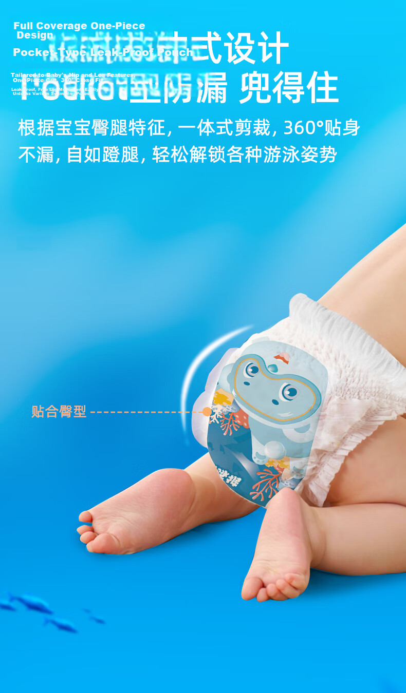 Ocheers UK 8-Pack Baby Swimming Diapers Disposable Waterproof Swim Pants for Boys and Girls XL 5