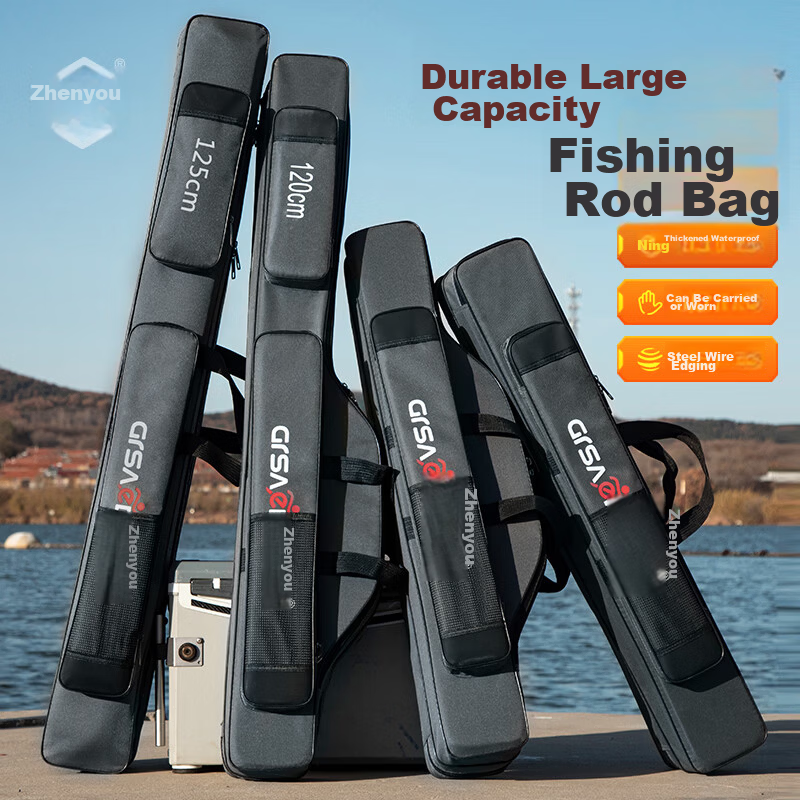 Grsaed Waterproof Double-Layer Fishing Rod Bag 90cm Sea Rod Pole Fishing Tackle Bag